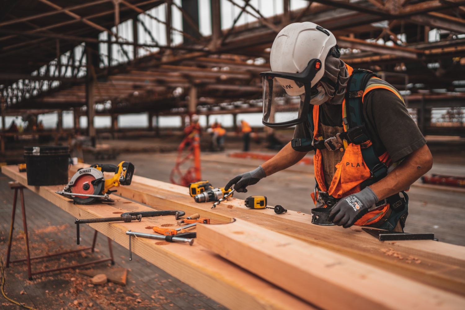 Photo of worker woodworking