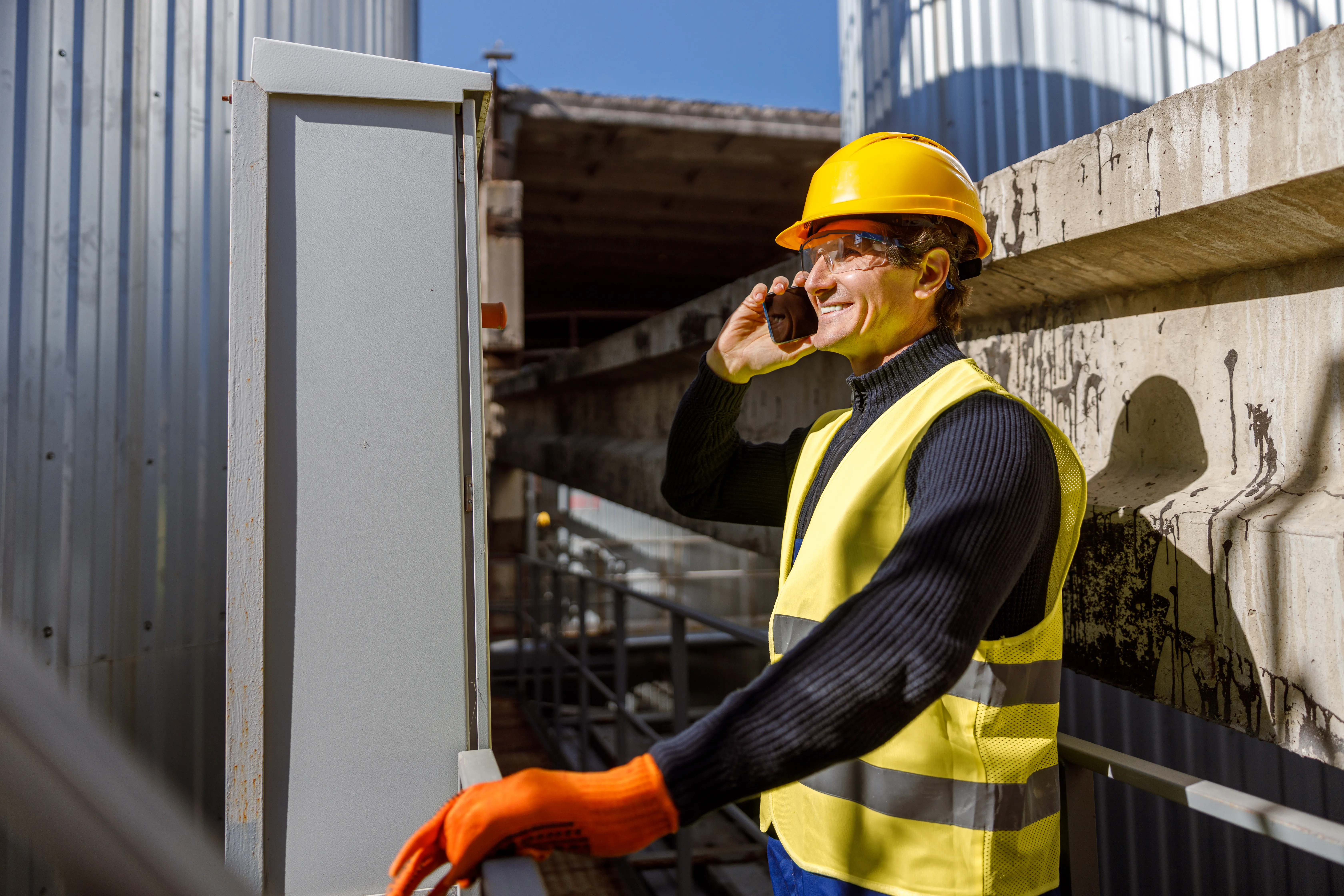 Photo of worker on phone