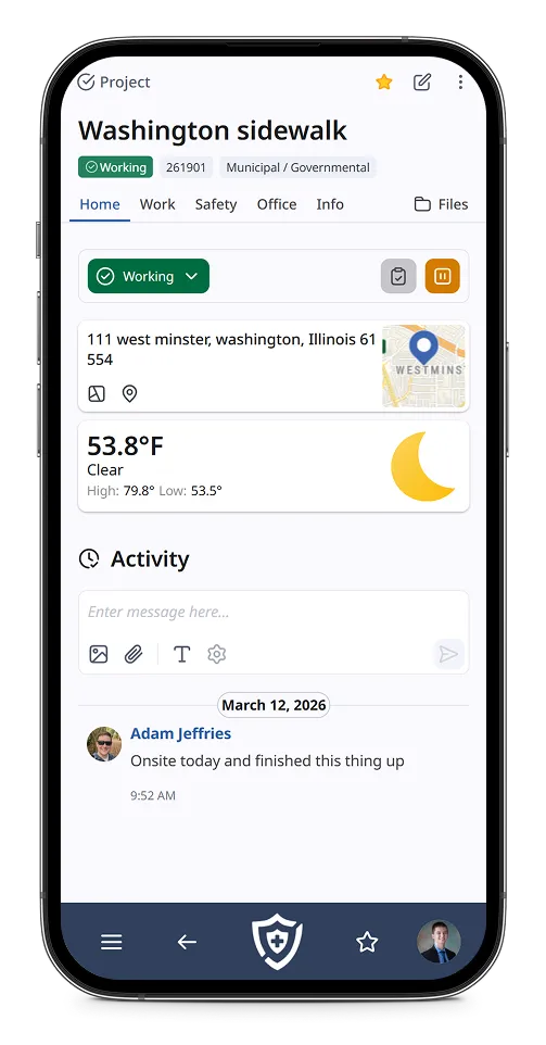 Screenshot of client records on mobile device