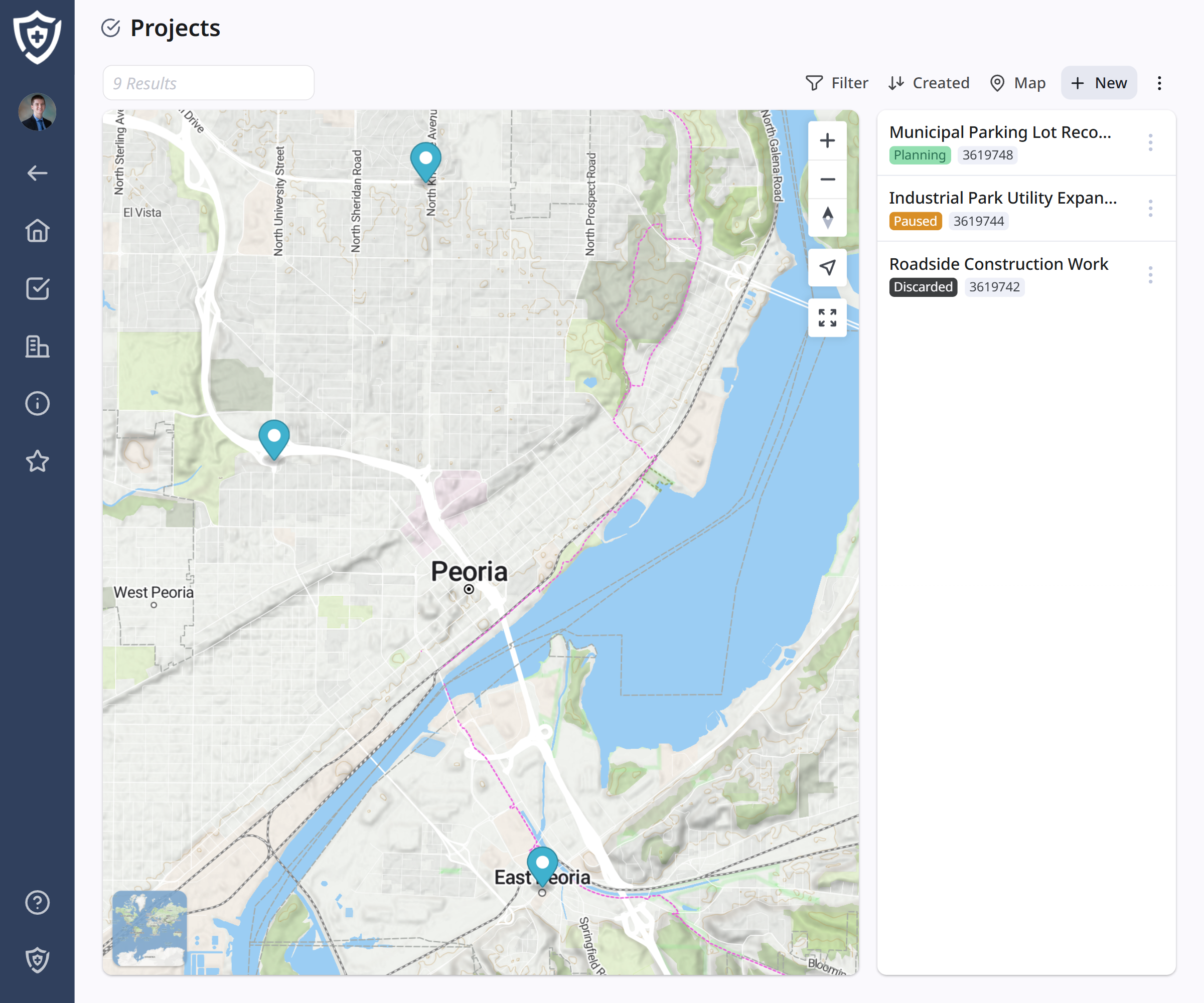 Screenshot of topographic view
